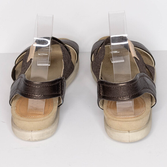 Ecco Women's Damara Sandals Premium Leather Strappy Metallic Bronze Size 6 | AR - Picture 4 of 6